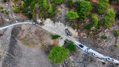 Alanya’da geçen kış döneminde meydana gelen heyelan sonrası kısmen kapanan