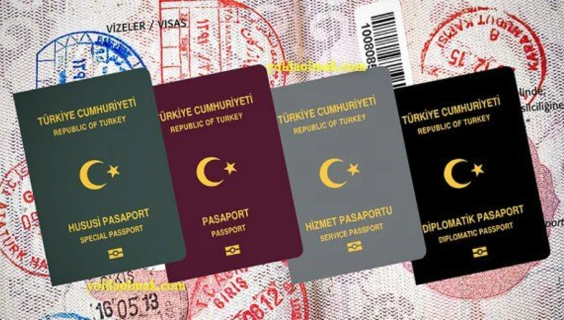 Yeşil ve gri Pasaportlu