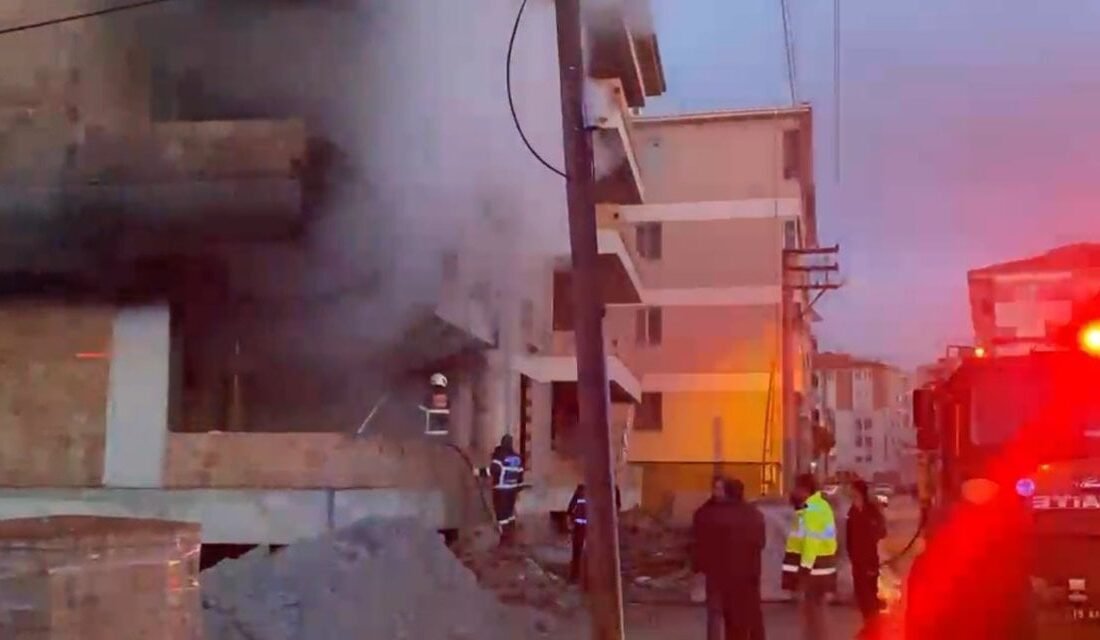 Çorum'un Alaca ilçesinde, yapımı devam eden inşaat halindeki binada kullanılmak