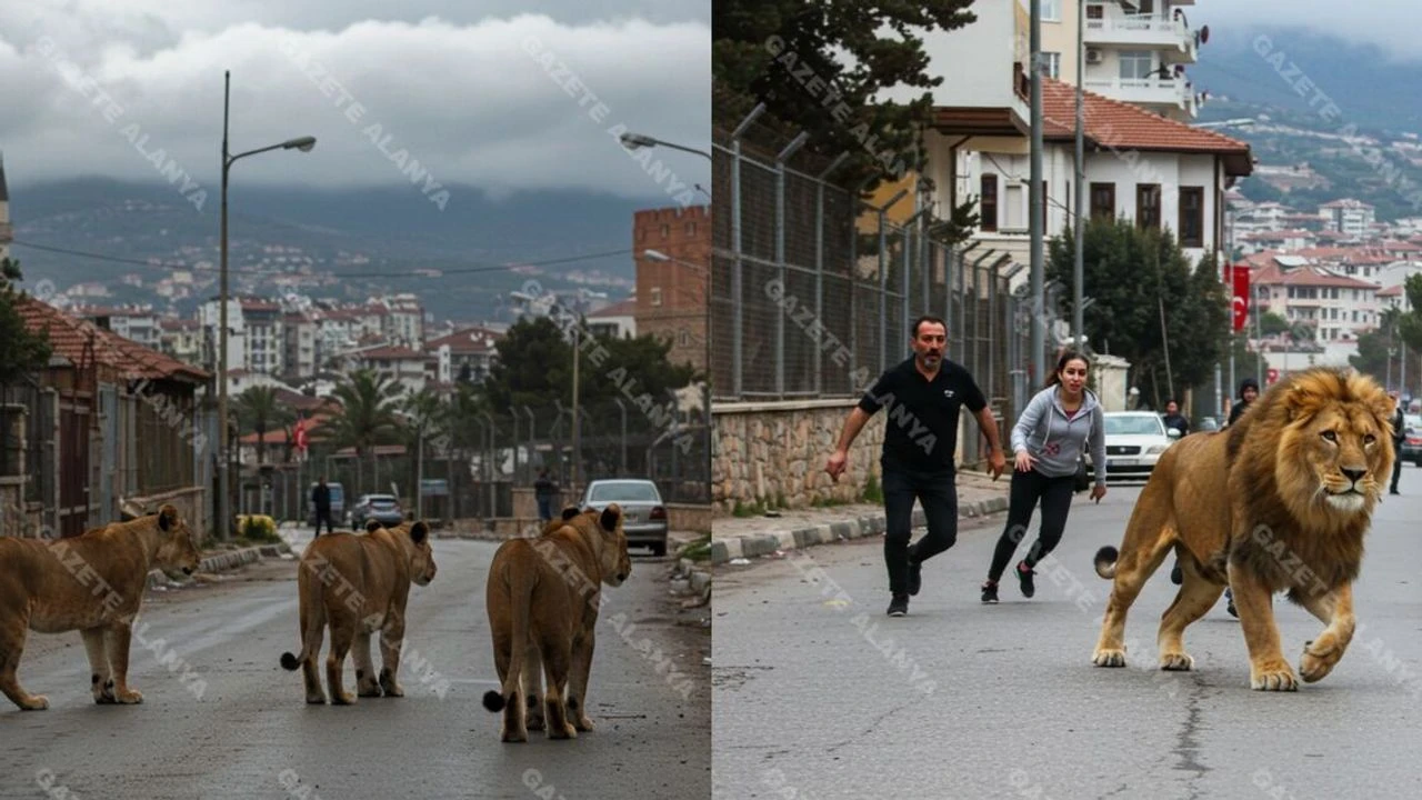 Alanya’da alarm! Aslanlar kaçtı, sokağa çıkmak yasaklandı diye haber yapan