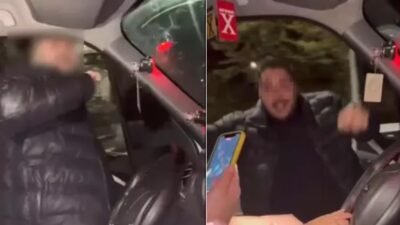 Bolu’da bir grup arkadaş trafikte seyir halindeyken eğlenceli anlar yaşadıklarını