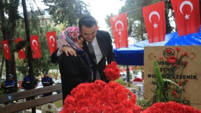 Ramazan bayramında aziz şehitlerimiz kabirleri başında dualarla yad edildi. Kaymakamımız